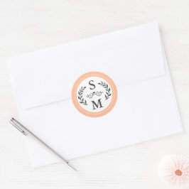 Adesivo Elegante Monograma Moderno de Casamento Favorito R