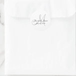Adesivo Elegante Monograma Obrigado Favor De Casamento<br><div class="desc">Cinza Monograma Vedante de noiva inicial de noiva ou Vedante de envelope de convite para casamentos. Totalmente personalizável. Elke Clarke ©2009</div>