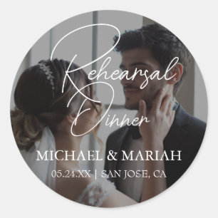 Adesivo Elegante Na Noite Antes Do Ensaio Jantar Foto