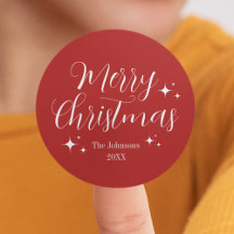 Elegante Natal Feliz Vermelho Personalizado