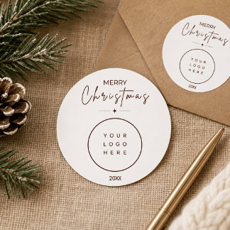 Adesivo Elegante Natal Personalizado Logotipo Corporativo