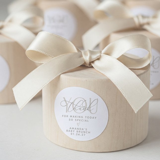 Adesivo Elegante Neutro Cremoso Obrigado (Elegant Neutral Thank You Sticker)