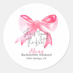 Adesivo Elegante Nó de Laço Rosa Despedida de Solteira