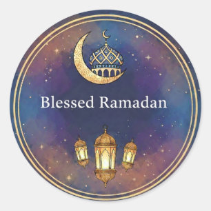 Adesivo Elegante Noite de Ramadan Mubarak Estrelas & Lante