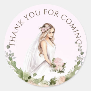 Adesivo Elegante Noiva a Ser Bridal Shower Obrigado