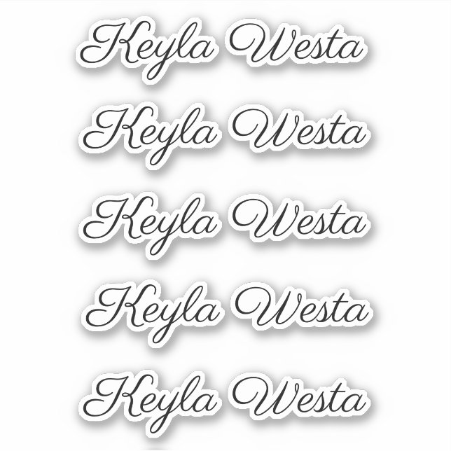 Adesivo Elegante nome personalizado manuscrito (Frente)