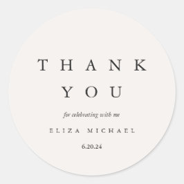 Adesivo Elegante Obrigado Chá de panela Taupe