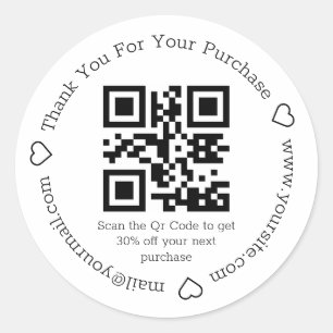 Adesivo elegante obrigado simples seu código qr de negócio
