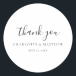 Adesivo Elegante Obrigado Vinheta De Casamento<br><div class="desc">Vinheta de casamento da Calliografia</div>