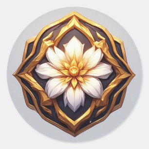 Adesivo Elegante Ornamento Floral Dourado