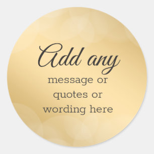 Adesivo Elegante Ouro com Bokeh Personalizado