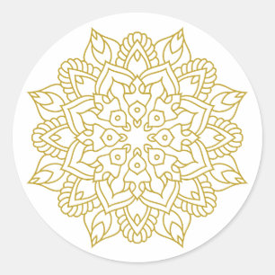 Adesivo Elegante Ouro Mandala