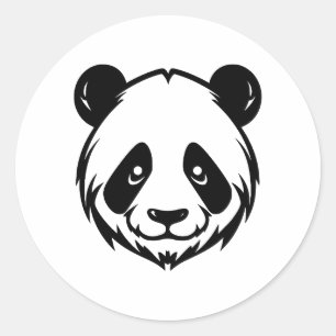 Adesivo Elegante Panda Silhouette em BW