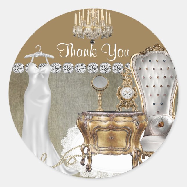 Adesivo Elegante PARA CHÁ DE CASAMENTO FAVOR, OBRIGADO (Frente)