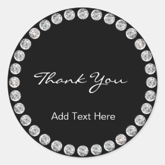 Adesivo Elegante personalizado e preto clássico com diaman