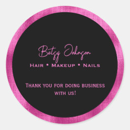 Adesivo Elegante Pia Preta Quente Obrigado Sticker