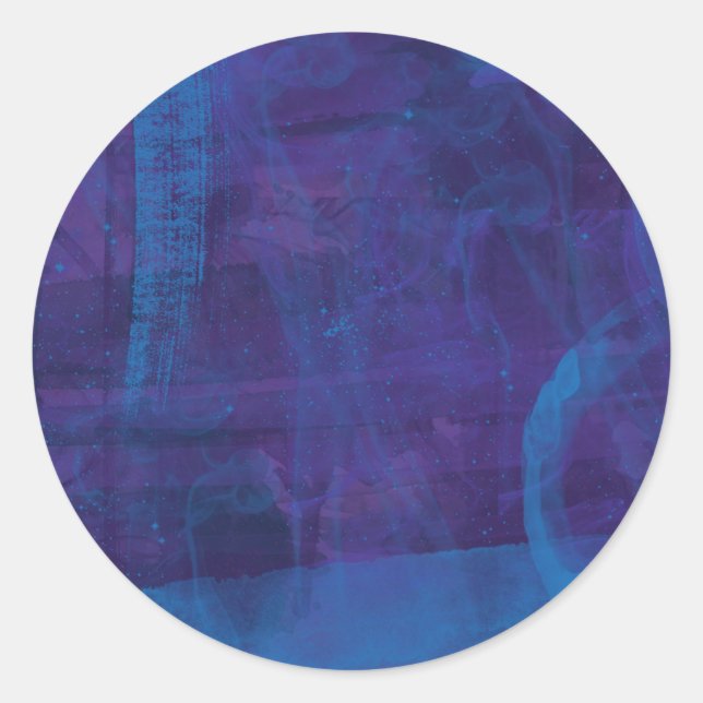 Adesivo Elegante, pintura em forma azul e roxa (Frente)