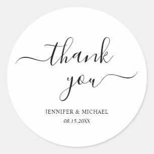 Adesivo Elegante Rascunho à Mão Obrigado Moderno Simples