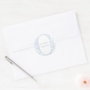Adesivo Elegante Recepção de Casamento Azul Floral Casa Ab
