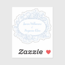 Adesivo Elegante Recepção de Casamento Azul Floral Casa Ab