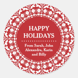 Adesivo Elegante Red and White Christmas Labels Folart