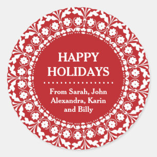 Adesivo Elegante Red and White Christmas Labels Folart