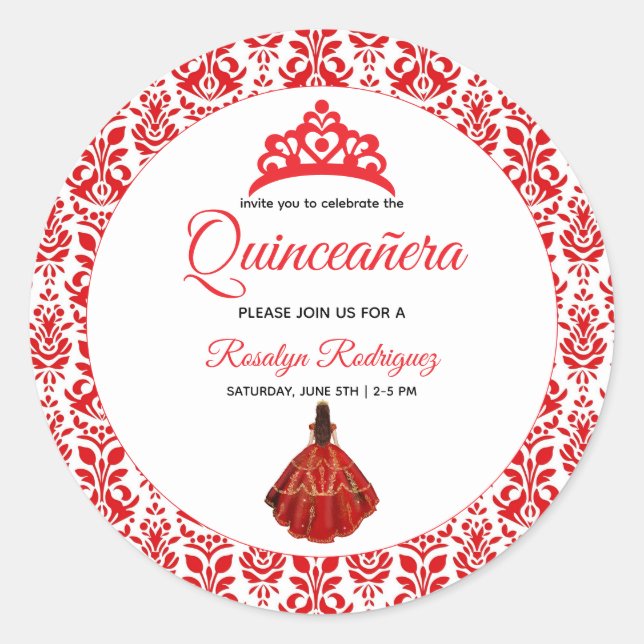 Adesivo Elegante Red Quinceañera (Frente)