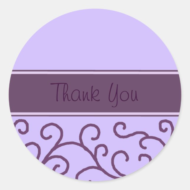 Adesivo Elegante Redemoinho Roxo Obrigado (Frente)