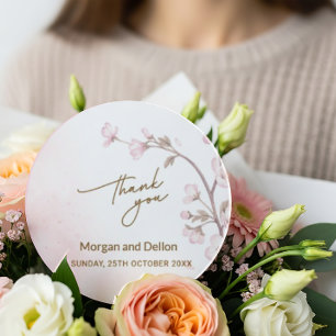 Adesivo Elegante Rosa Bege Cerejeira Flor de Casamento Cla