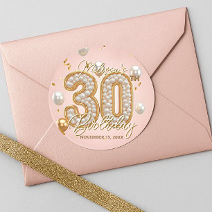 Adesivo Elegante Rosa Bege Dourado Pearlizado Aniversário