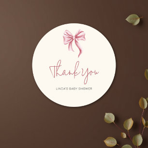 Adesivo Elegante Rosa Creme Menina Arco Chuveiro de Bebê O