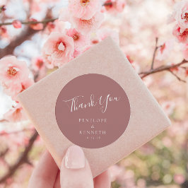 Adesivo Elegante Rosa de Dusty de Casamento Personalizado 