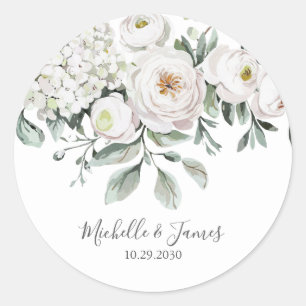 Adesivo Elegante Rosa de Hortênsia em Aquarela Casamento F