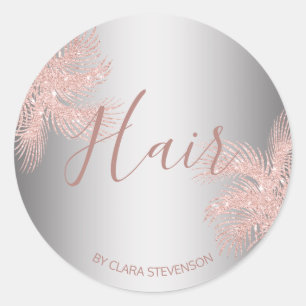 Adesivo Elegante rosa dourado brilhante palma de cabelo pr