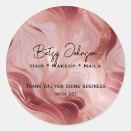 Adesivo Elegante Rosa Dourado e brilhante Obrigado