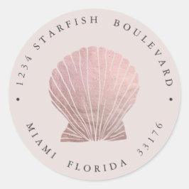 Adesivo Elegante ROSA DOURADO SEASHELL endereço de devoluç