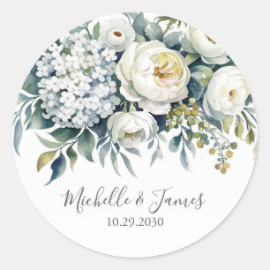 Adesivo Elegante Rosa Hortênsia Floral Casamento          