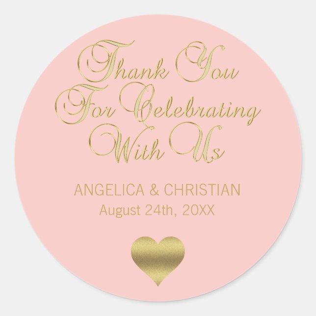 Adesivo Elegante Rosa Rosa Rosa Rosa Rosa Dourada Obrigado (Frente)