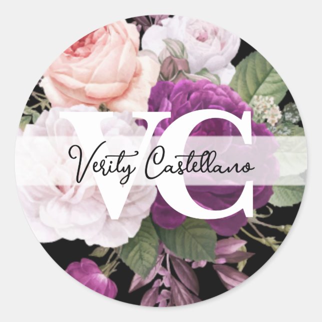 Adesivo Elegante Rosas de Pêssego Floral Simples Pessoal (Frente)