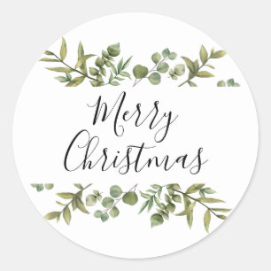 Adesivo Elegante Roteiro de Verdura Moderna Feliz Natal