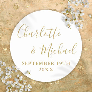 Adesivo Elegante Rótulo de Assinatura Dourado