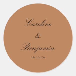 Adesivo Elegante Rótulo de Casamento Clássico Personalizad
