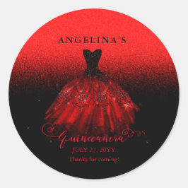 Adesivo Elegante Ruby Red Espanhol Quinceañera