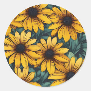 Adesivo Elegante Rudbeckia Blossoms