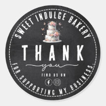 Elegante Rustic Black White Bakery Obrigado