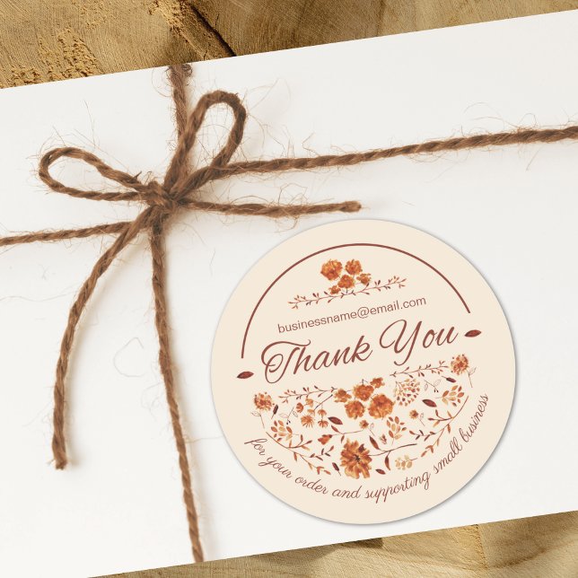 Adesivo Elegante Rustic Boho Brown Fall Floral (Criador carregado)