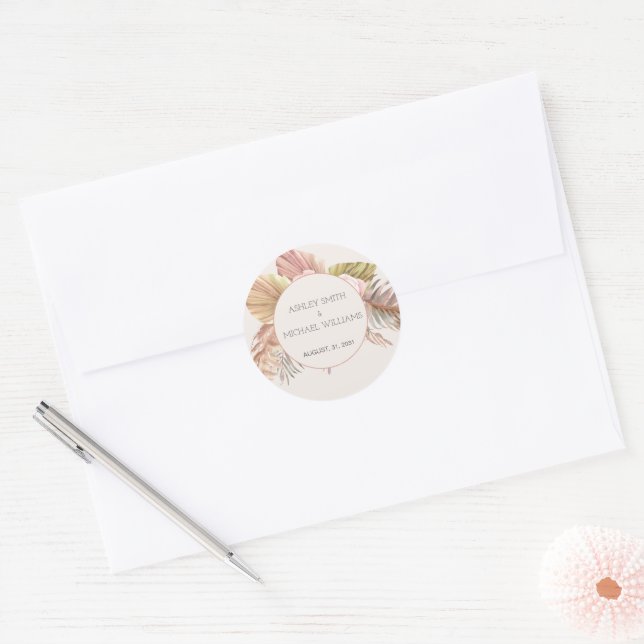 Adesivo Elegante Rustic Boho Floral Botaniqe Wedding (Envelope)