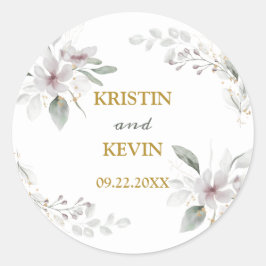 Adesivo Elegante Rústico Dusty Flores brancas, cor-de-água