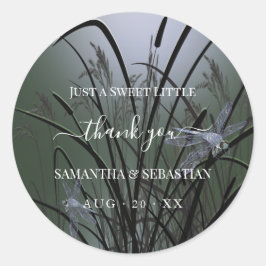 Adesivo Elegante Sage Green Dragonflies Obrigado