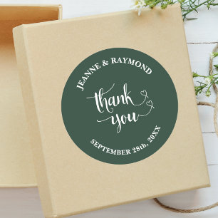 Adesivo Elegante Sage Green Obrigado Favor De Casamento